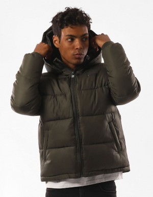 Geaca Puffer Russell Athletic Hampton Barbati Masline Verzi | 62470-JRXS