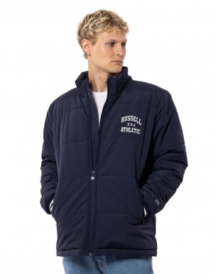 Geaca Puffer Russell Athletic Klute Barbati Bleumarin | 27491-CQJS