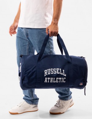 Geanta & Rucsac Russell Athletic Arched Logo Barrel Accessories Bleumarin | 91256-BWUS