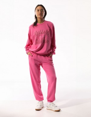 Pulovere Cu Decolteu Russell Athletic Annie Oversized Dama Roz | 13470-KHFY