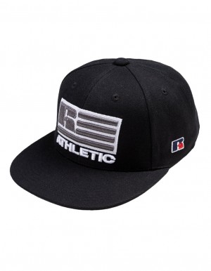 Sapca Russell Athletic Patriot Logo Snap Back 3D Embroidered Accessories Negrii | 65147-CNZP