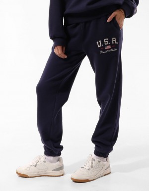 Track pants Russell Athletic 1902 Baggy Dama Albastri | 12495-IHZU