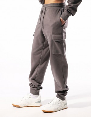 Track pants Russell Athletic Brooklyn Cargo Barbati Gri Maro | 65391-ESKY