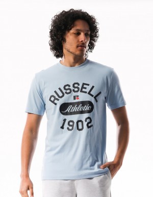 Tricouri Russell Athletic 1902 Flock Barbati Albastri | 03167-TJBD