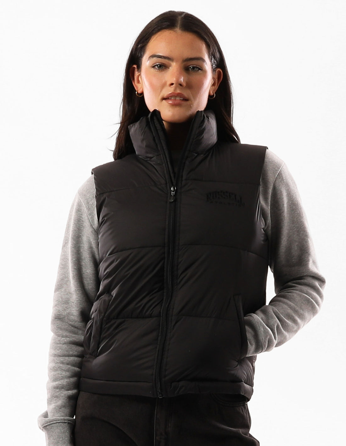 Geaca Puffer Russell Athletic Arlington Vest Dama Negrii | 69752-MBRC