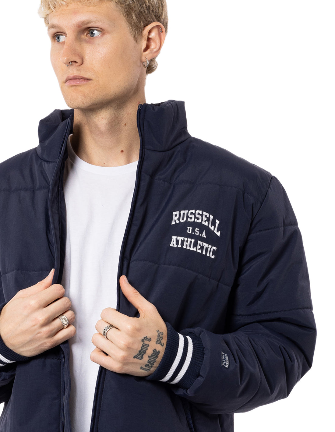 Geaca Puffer Russell Athletic Klute Barbati Bleumarin | 27491-CQJS