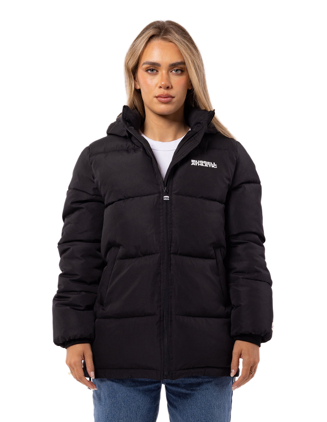 Geaca Puffer Russell Athletic Tribecca Dama Negrii | 30425-BPFY