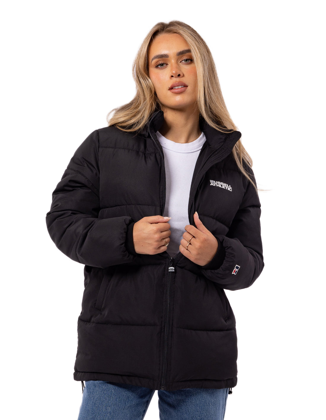 Geaca Puffer Russell Athletic Tribecca Dama Negrii | 30425-BPFY