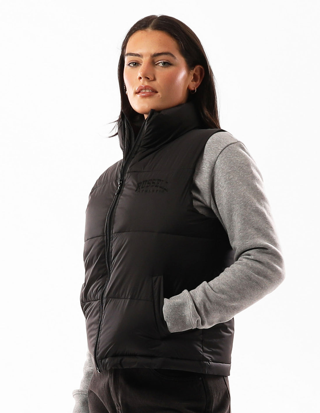 Geaca Russell Athletic Arlington Vest Dama Negrii | 71680-QAJB