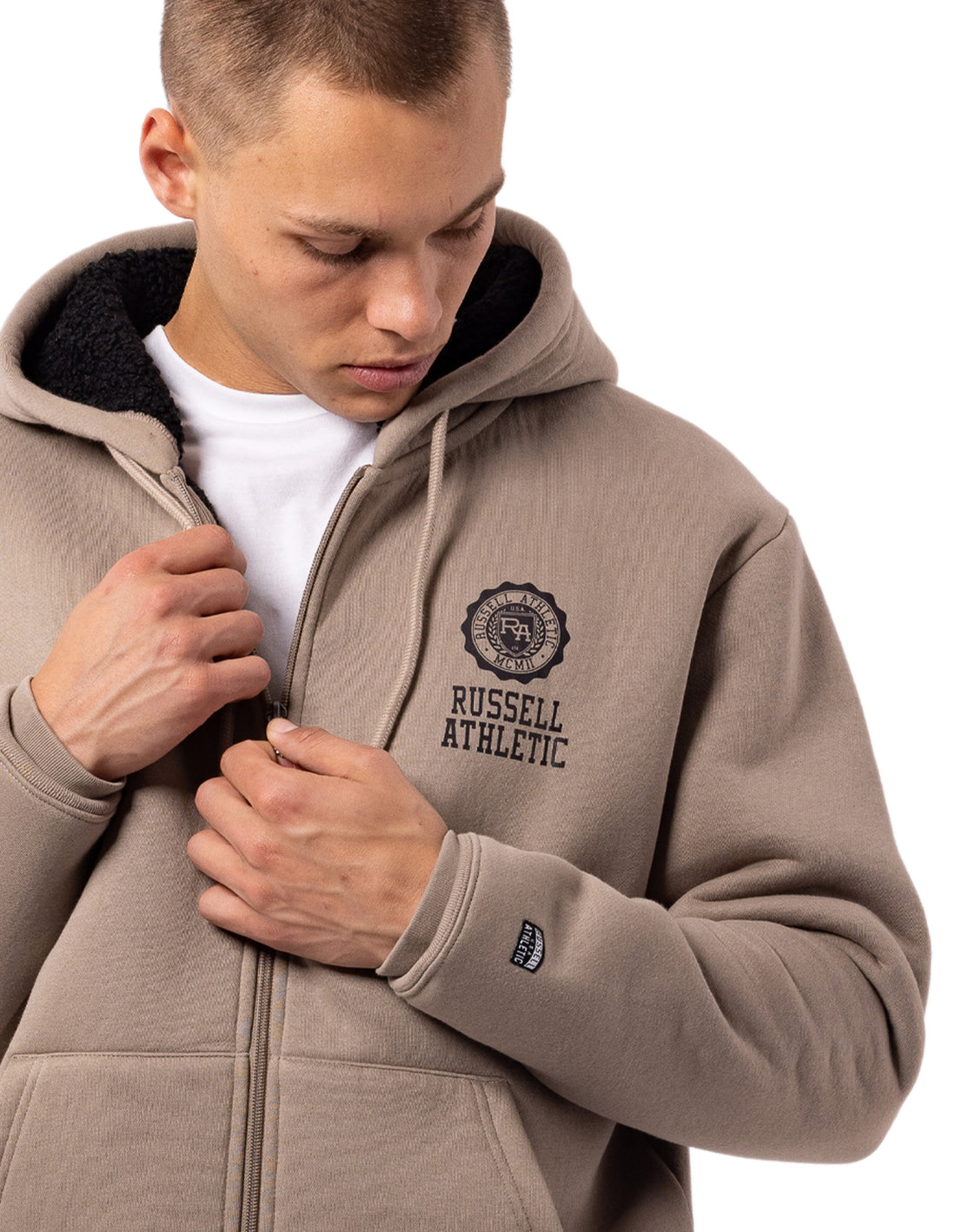 Geaca Russell Athletic Collegiate Sherpa Barbati Maro | 39570-CJLI