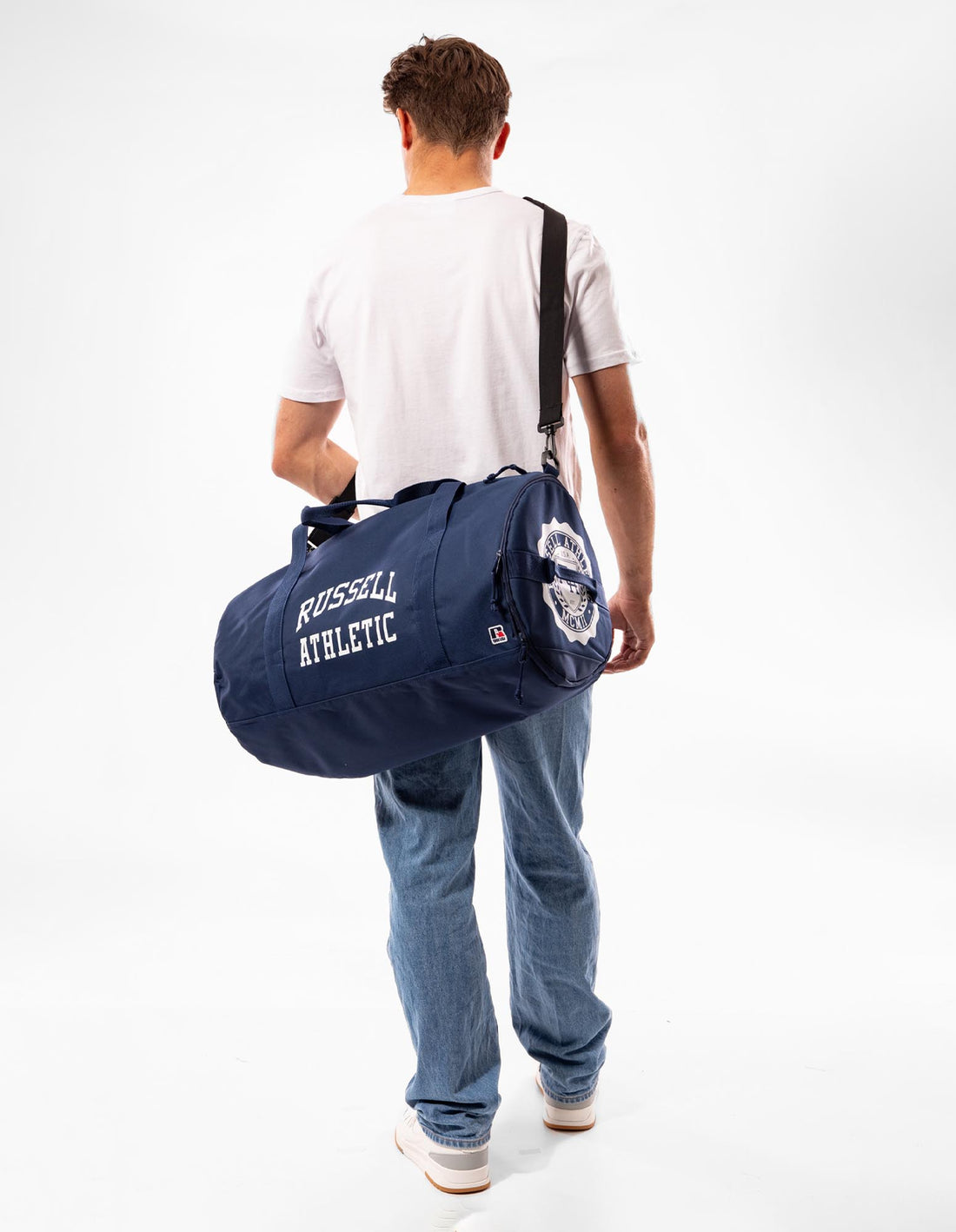 Geanta & Rucsac Russell Athletic Arched Logo Barrel Accessories Bleumarin | 91256-BWUS