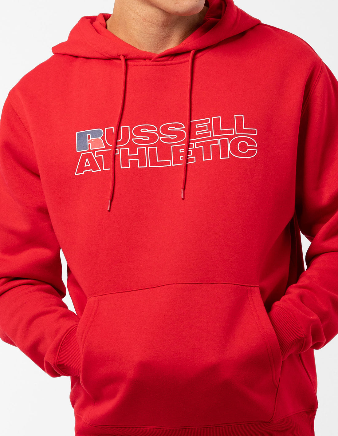 Hanorac cu Gluga Russell Athletic Modern Logo Barbati Rosii | 23705-NAPV