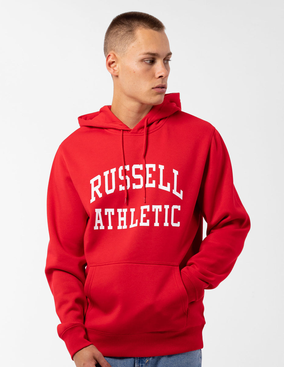 Hanorac cu Gluga Russell Athletic Originals Arch Logo Barbati Rosii | 82361-MDUL