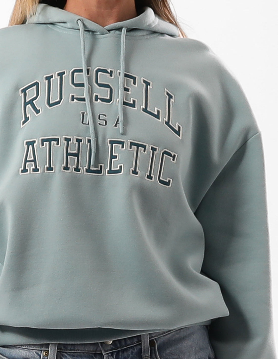 Hanorac cu Gluga Russell Athletic Sierra Oversized Dama Turcoaz | 56314-QONX