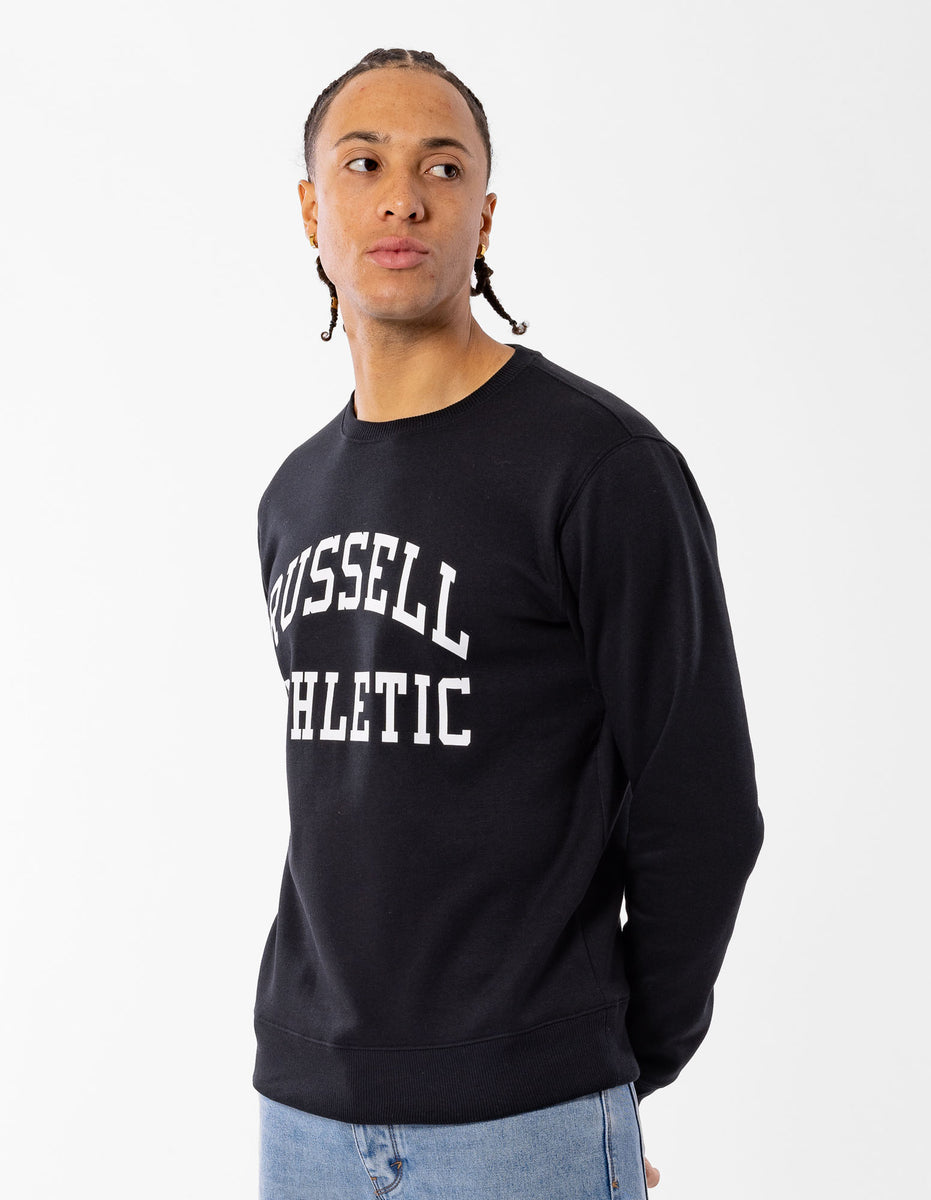 Pulovere Cu Decolteu Russell Athletic Core Arch Barbati Negrii | 37912-SFRQ