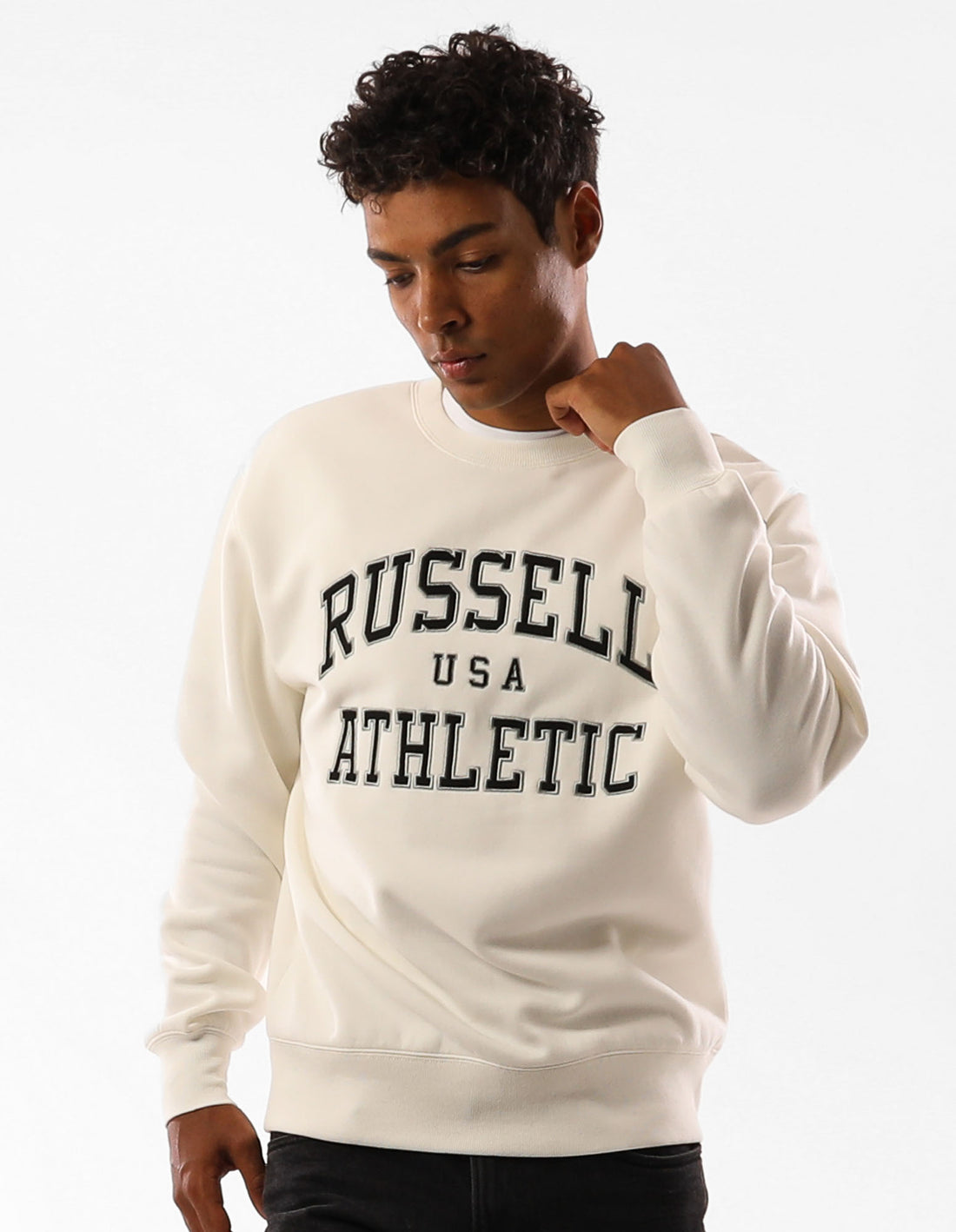 Pulovere Cu Decolteu Russell Athletic Melrose Barbati Bej | 41635-QBDX