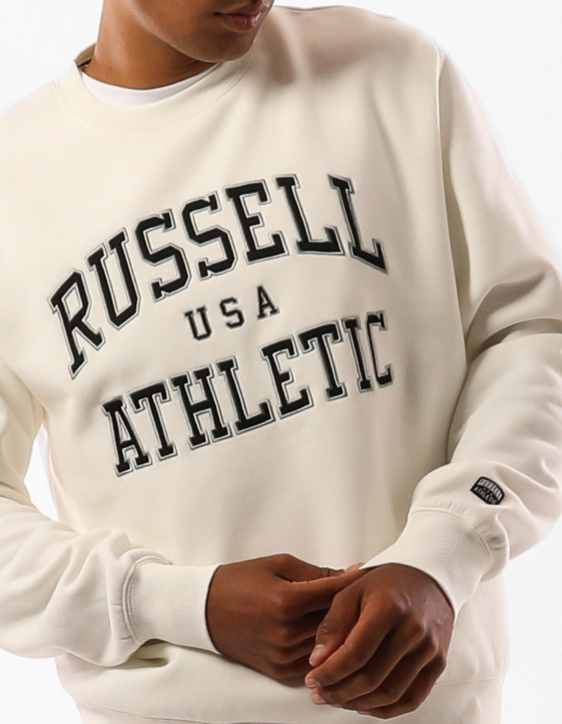 Pulovere Cu Decolteu Russell Athletic Melrose Barbati Bej | 41635-QBDX