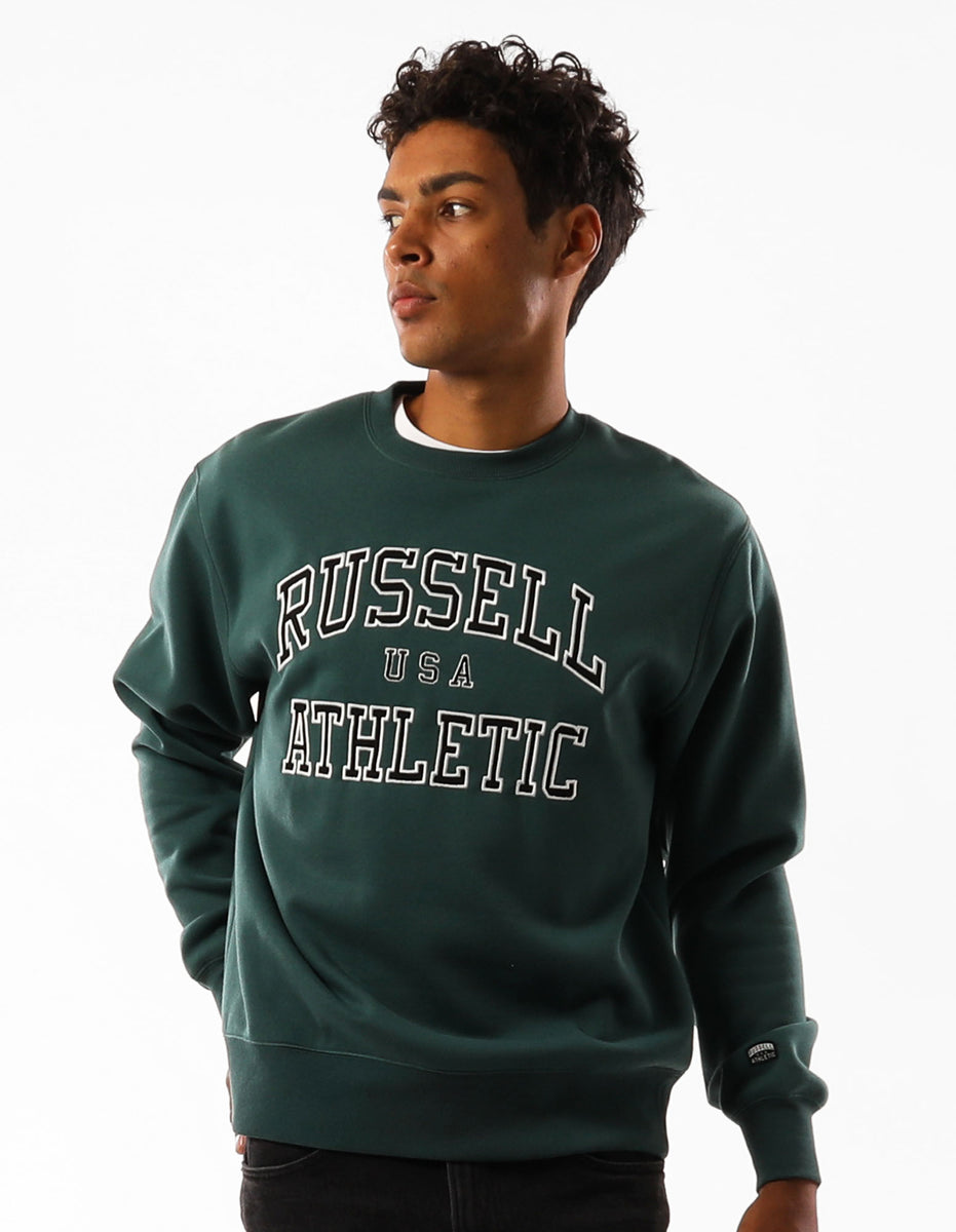 Pulovere Cu Decolteu Russell Athletic Melrose Barbati Verzi | 89456-SAPE