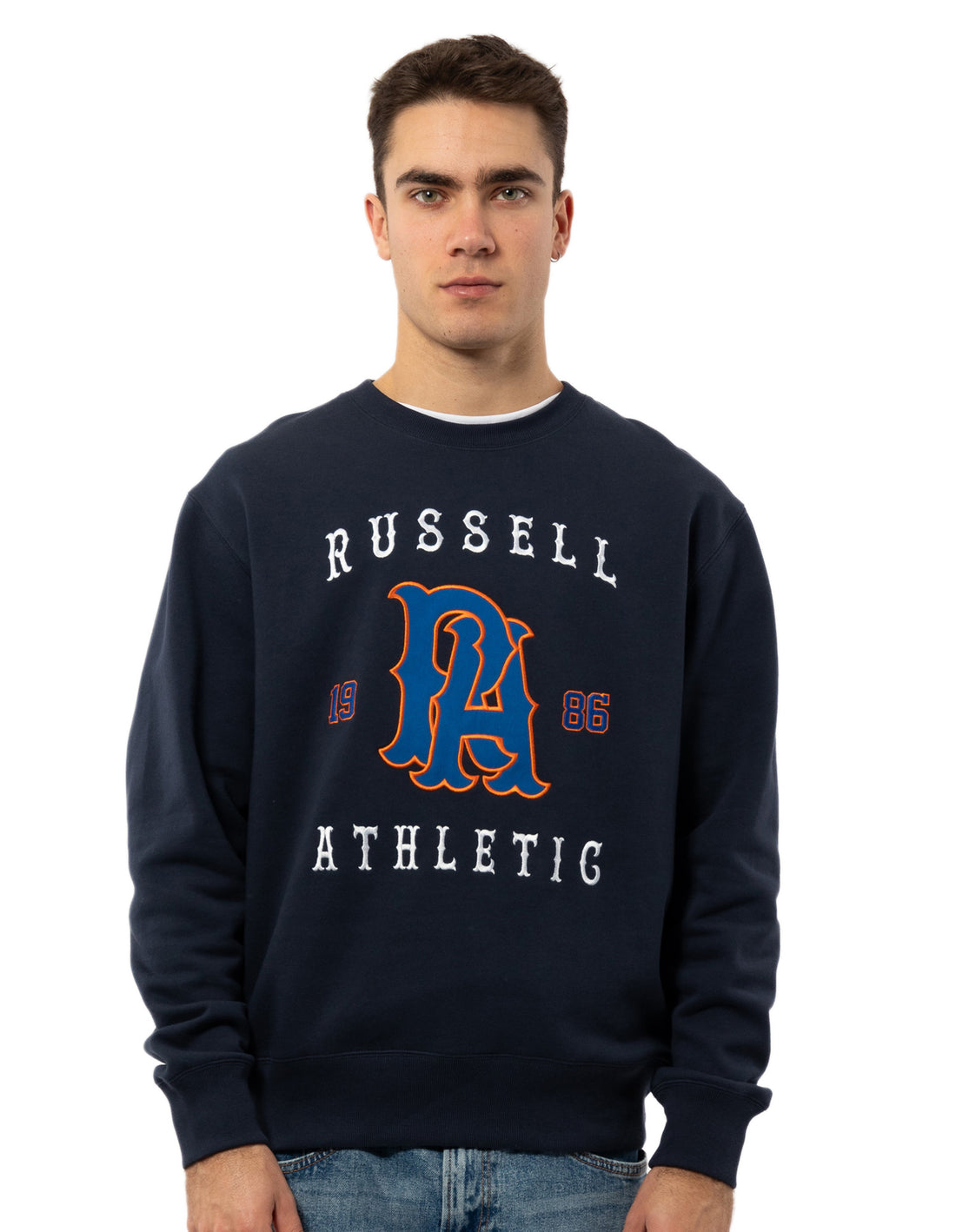 Pulovere Cu Decolteu Russell Athletic Midfielder Barbati Bleumarin | 63597-GIJA