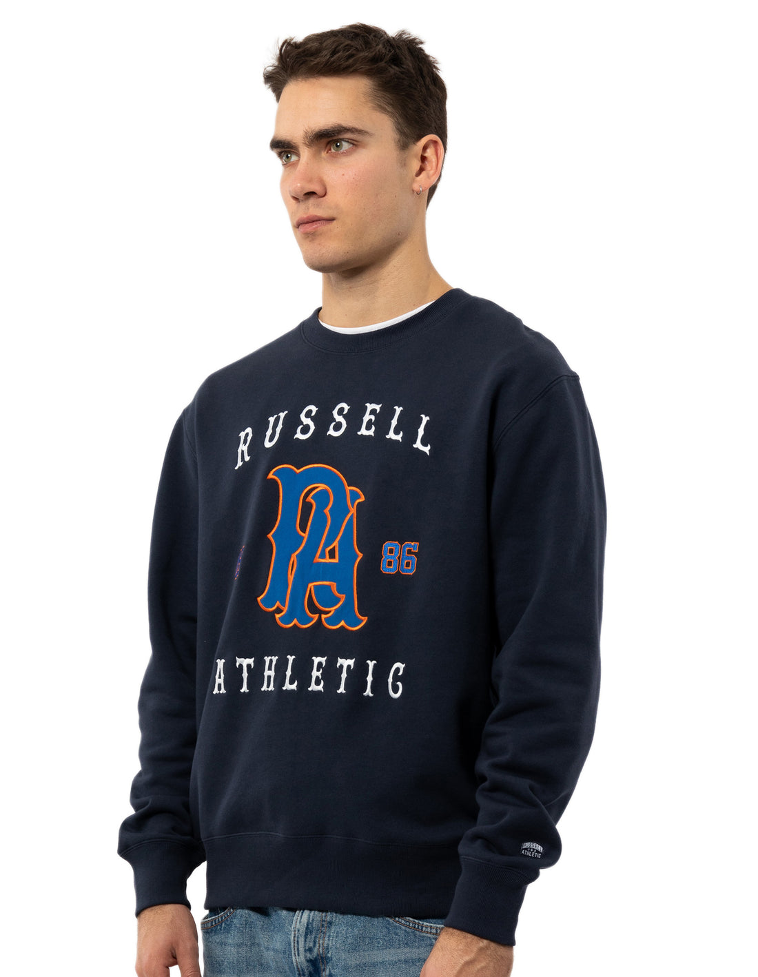 Pulovere Cu Decolteu Russell Athletic Midfielder Barbati Bleumarin | 63597-GIJA