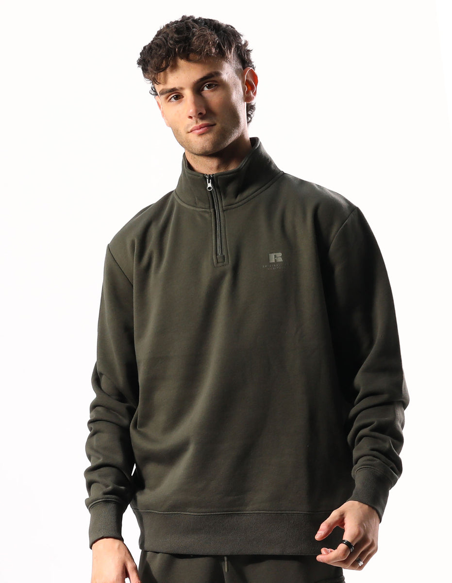 Top Russell Athletic Brooklyn Quarter Zip Barbati Masline Verzi | 25430-TARB