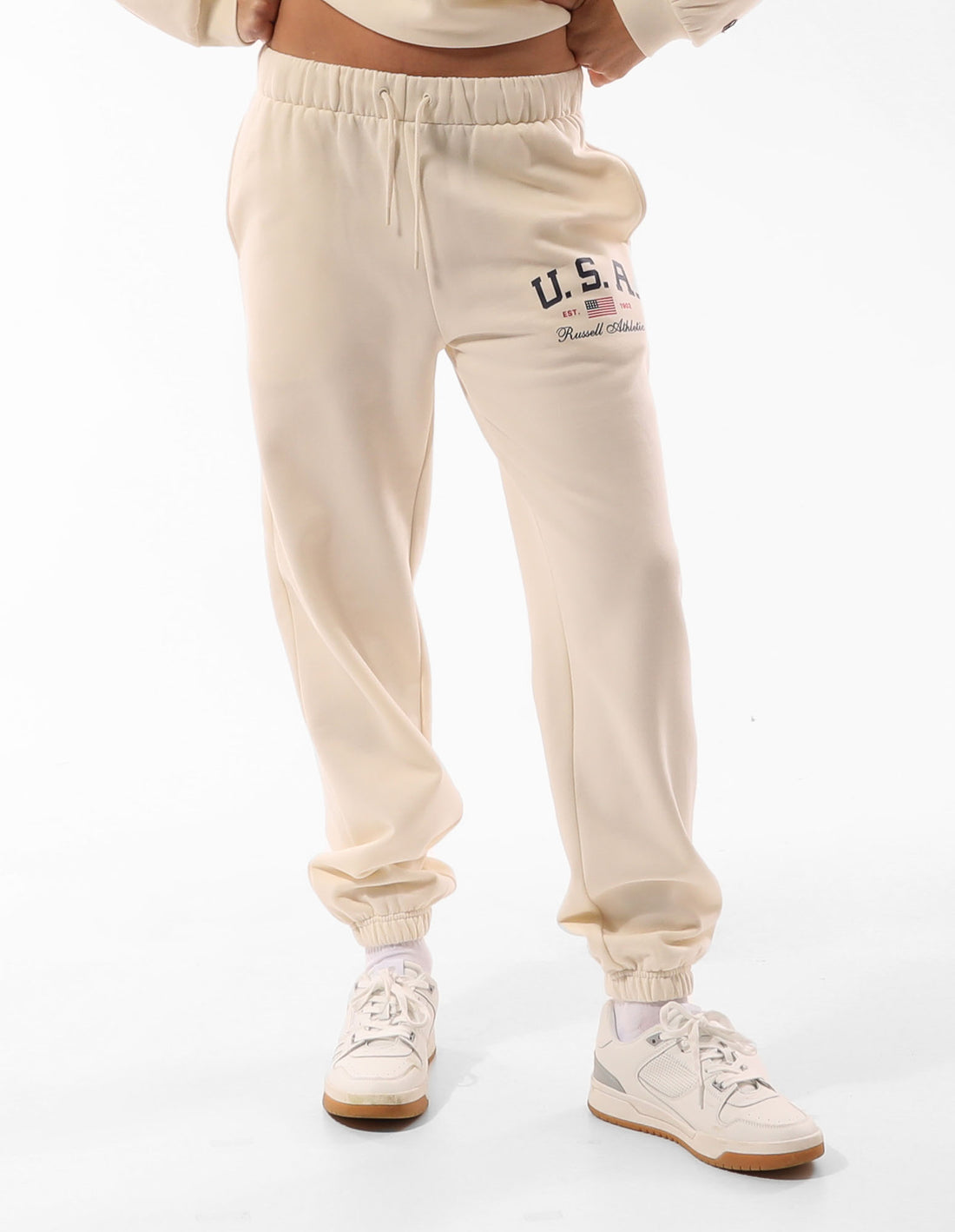 Track pants Russell Athletic 1902 Baggy Dama Bej | 45906-PHVT