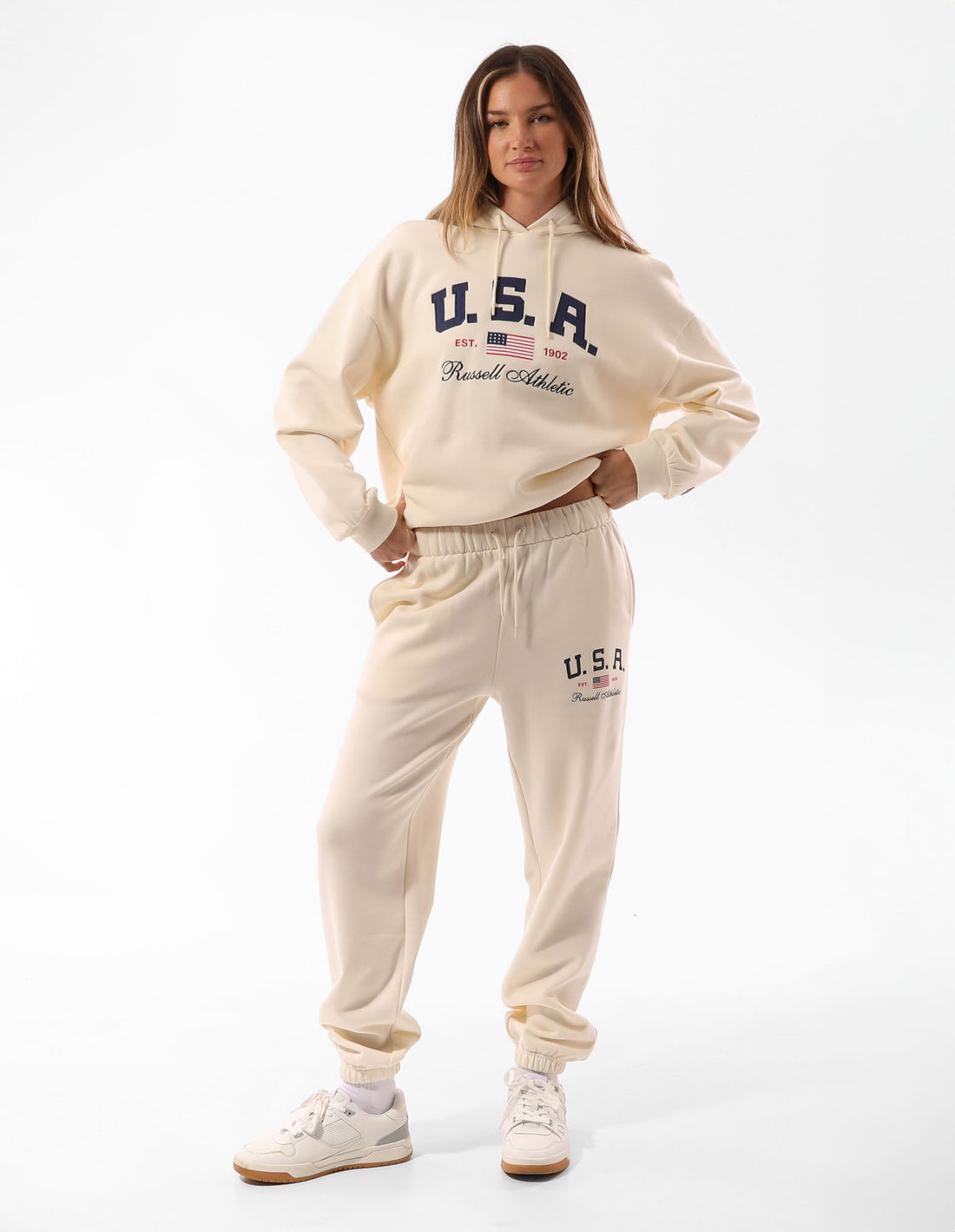 Track pants Russell Athletic 1902 Baggy Dama Bej | 45906-PHVT