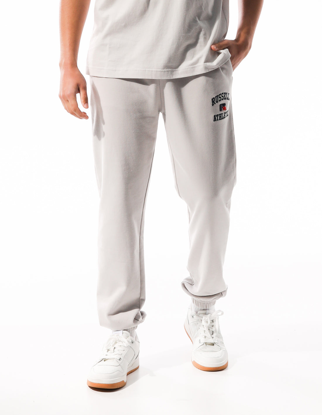 Track pants Russell Athletic Arch Logo Stripe Barbati Albi | 90256-UMTJ