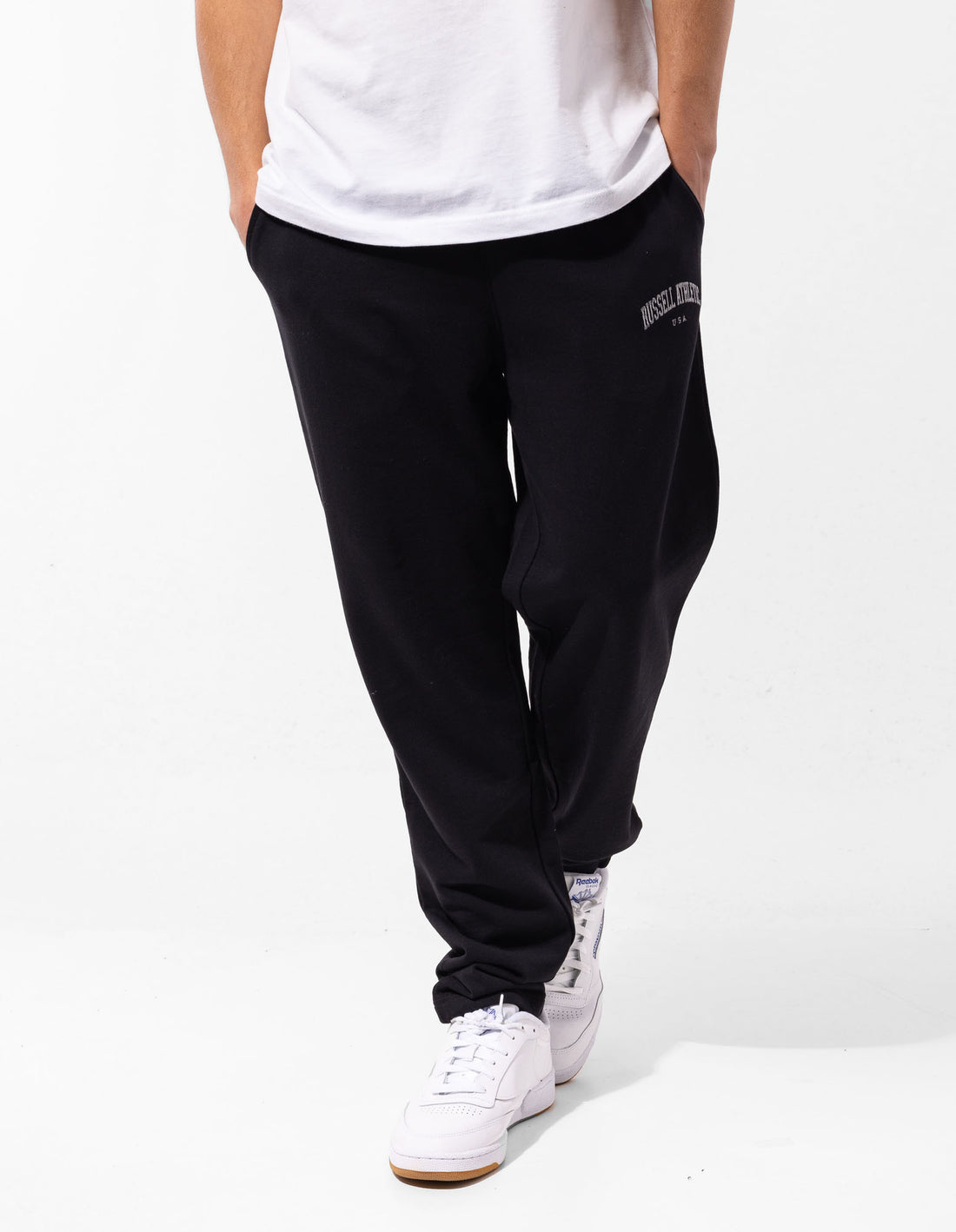 Track pants Russell Athletic Originals Big Arch Unbrushed Open Leg Barbati Negrii | 67183-NJQG