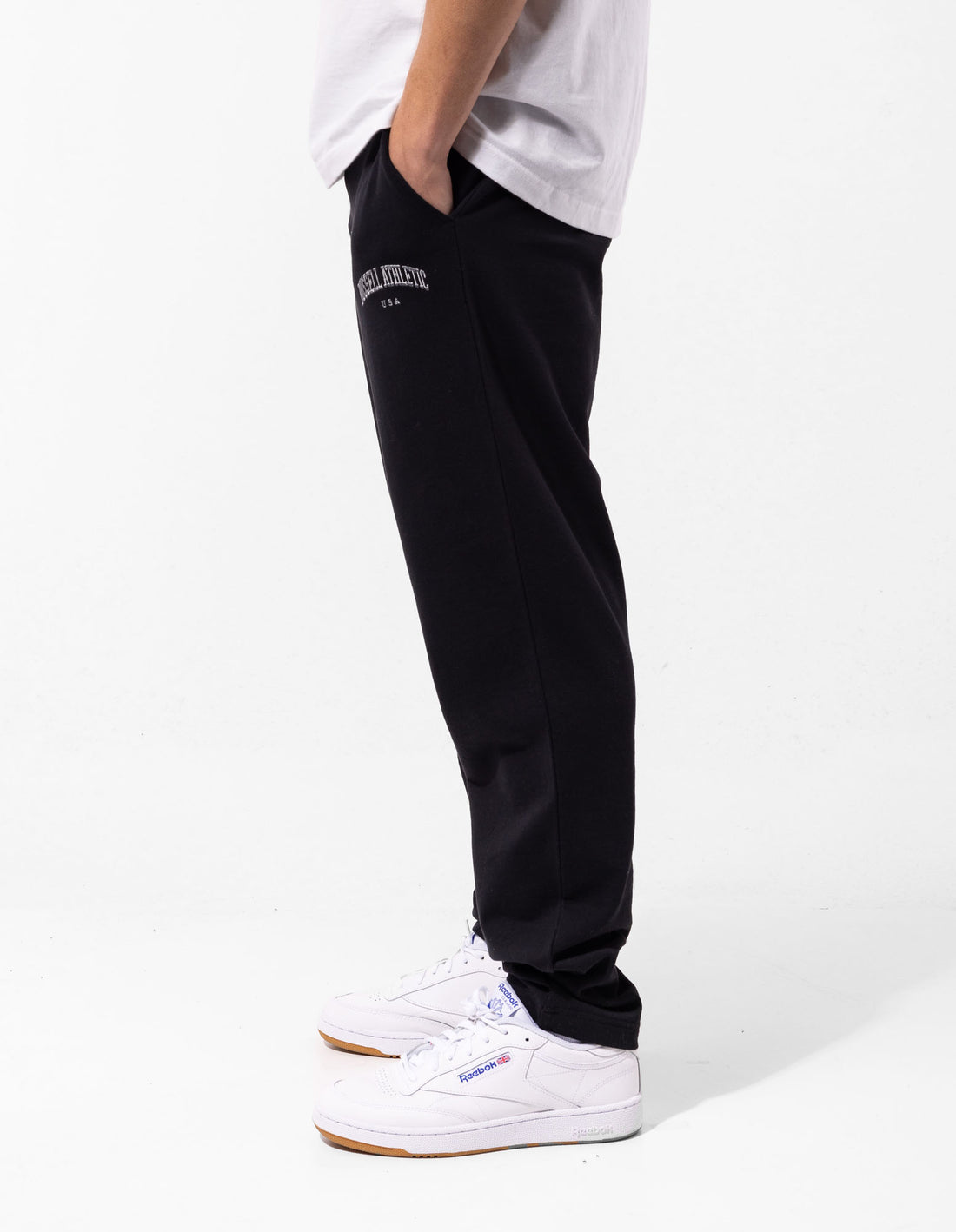 Track pants Russell Athletic Originals Big Arch Unbrushed Open Leg Barbati Negrii | 67183-NJQG