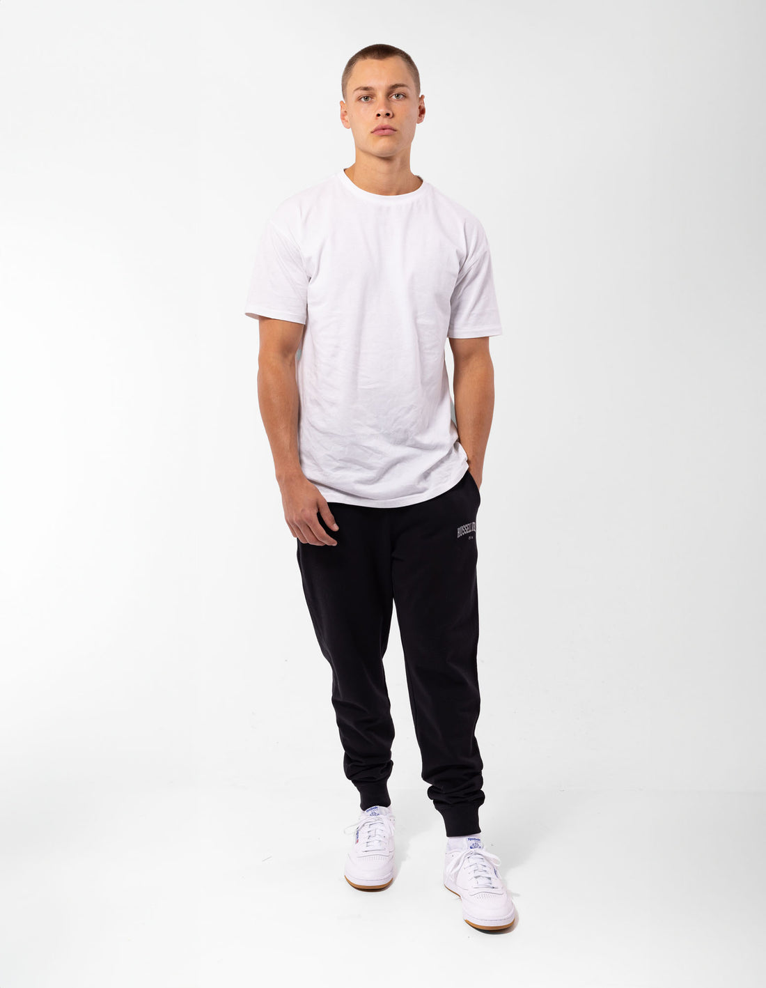 Track pants Russell Athletic Originals Big Arch Unbrushed Cuffed Barbati Negrii | 78251-IOGC