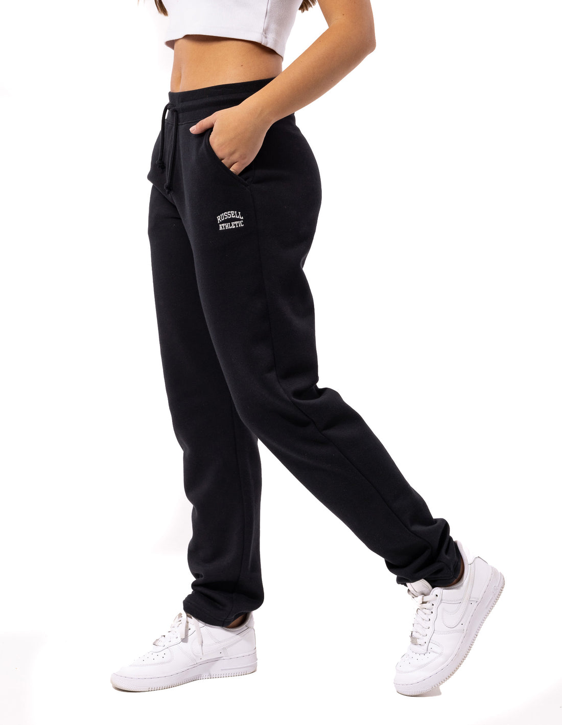 Track pants Russell Athletic Originals Small Arch Open Leg Dama Negrii | 56983-IROJ