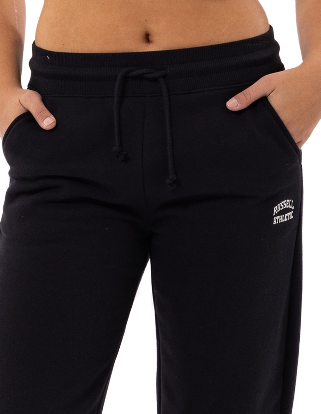 Track pants Russell Athletic Originals Small Arch Open Leg Dama Negrii | 56983-IROJ