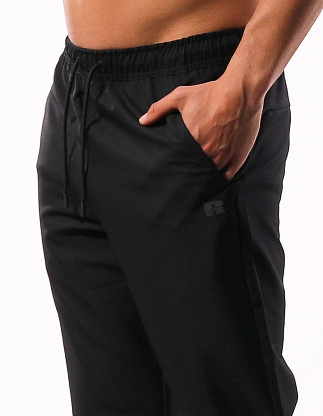 Track pants Russell Athletic R Logo Active Stretch Barbati Negrii | 60974-TBXW