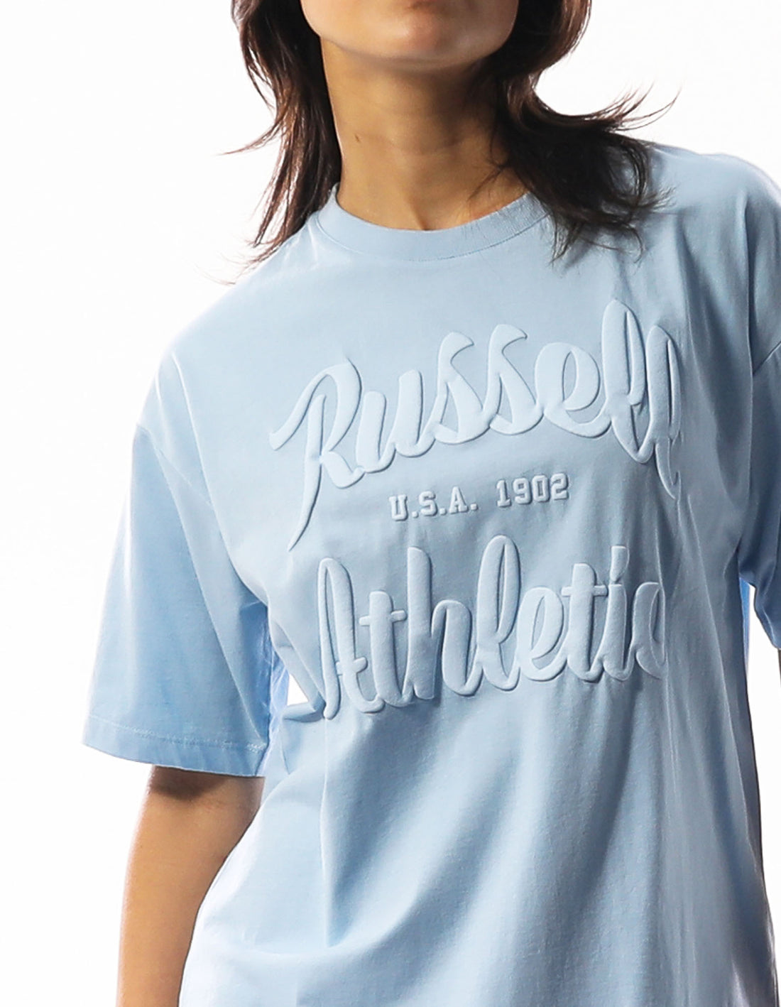 Tricouri Russell Athletic Annie Oversized Dama Albastri | 27386-TJEG