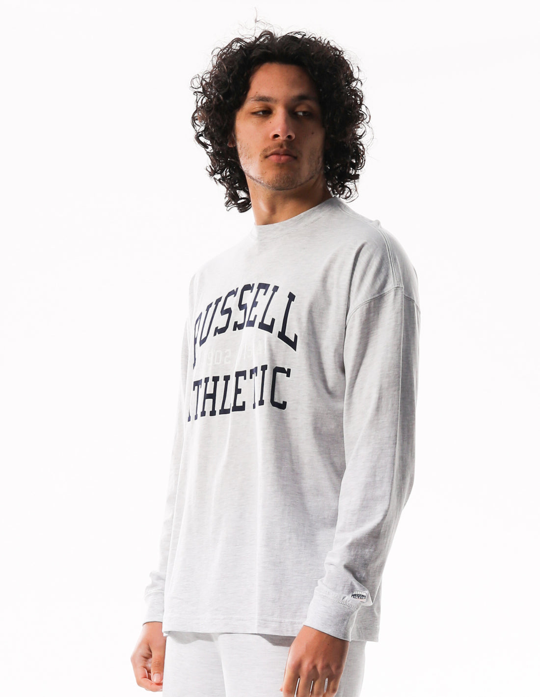 Tricouri Russell Athletic Big Arch Outline Long Sleeve Barbati Gri Deschis | 79326-AUHQ