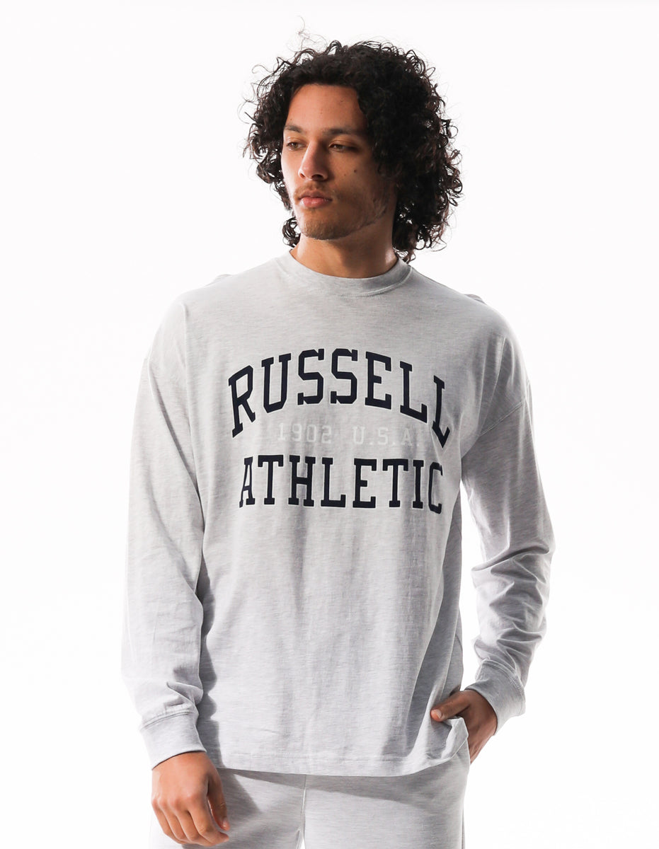 Tricouri Russell Athletic Big Arch Outline Long Sleeve Barbati Gri Deschis | 79326-AUHQ