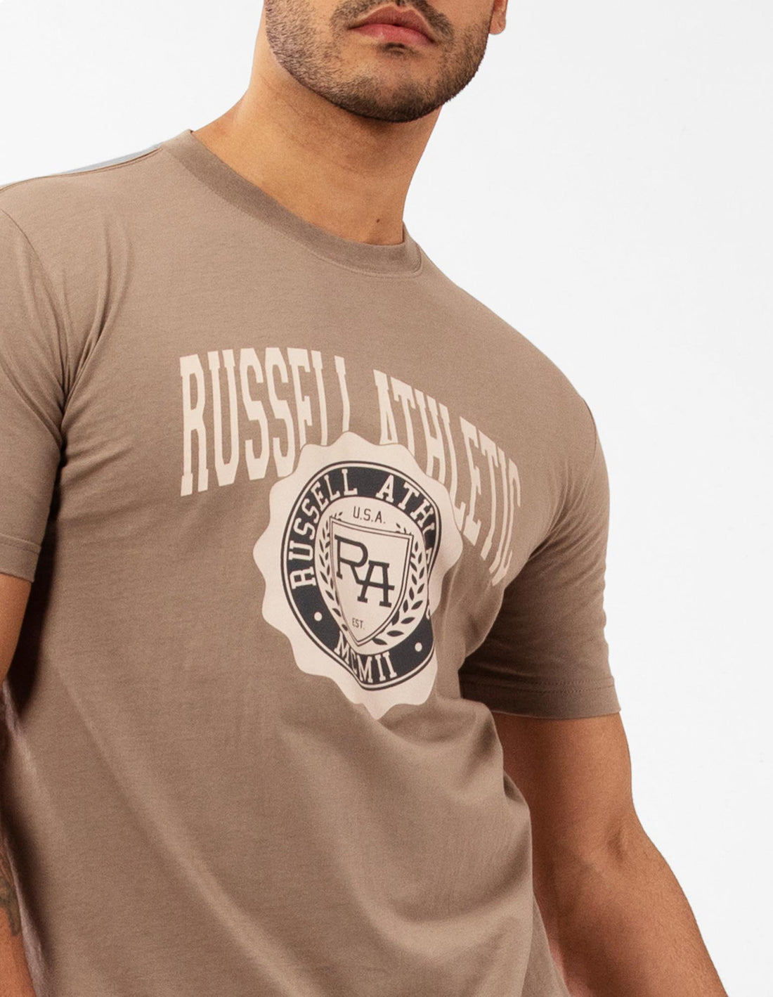 Tricouri Russell Athletic Big Seal Barbati Bej | 12569-NFLS