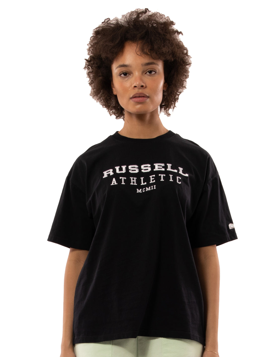 Tricouri Russell Athletic Elements Oversize Dama Negrii | 45206-AZDP