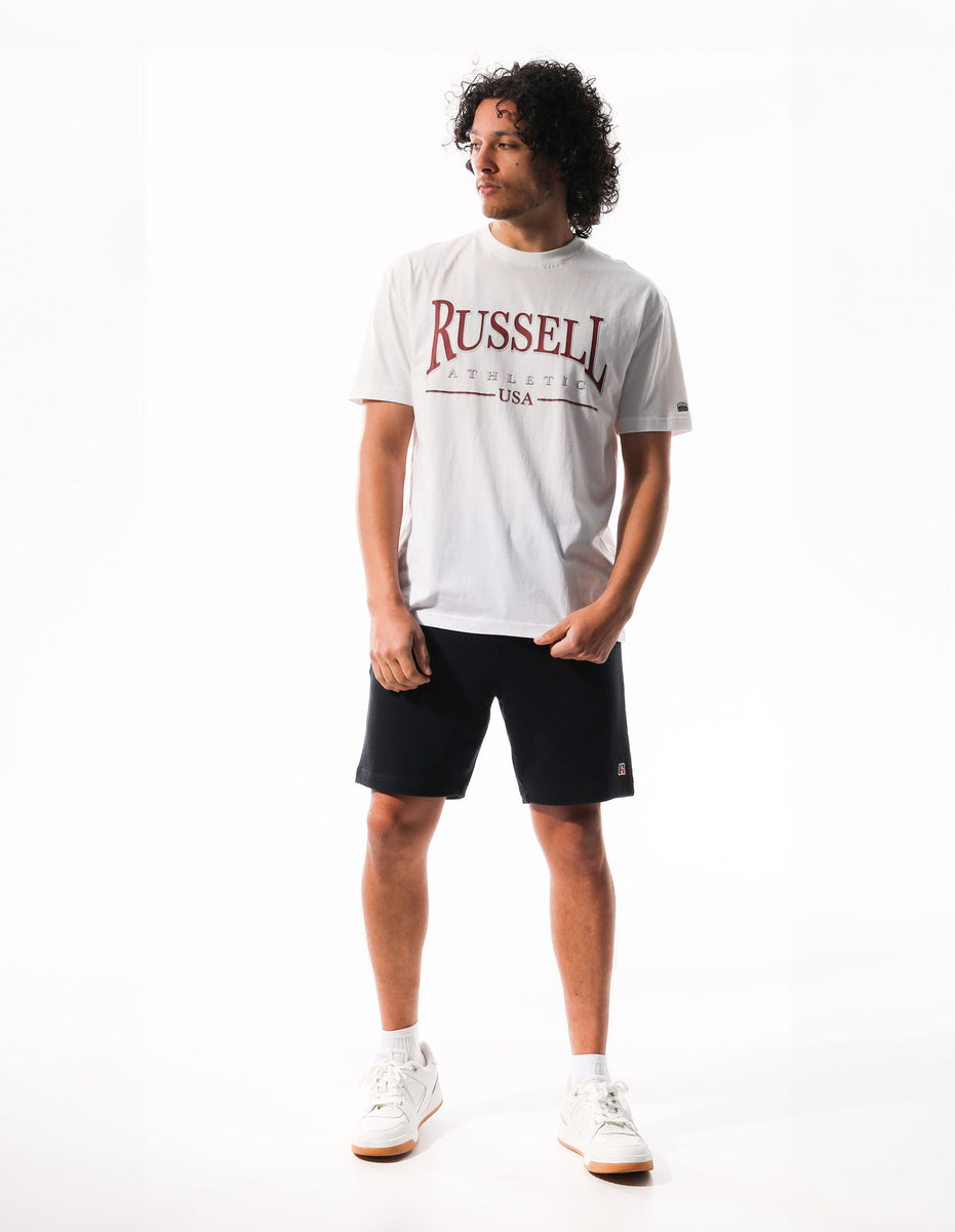 Tricouri Russell Athletic Glendale Oversized Barbati Albi | 60375-ZGHU