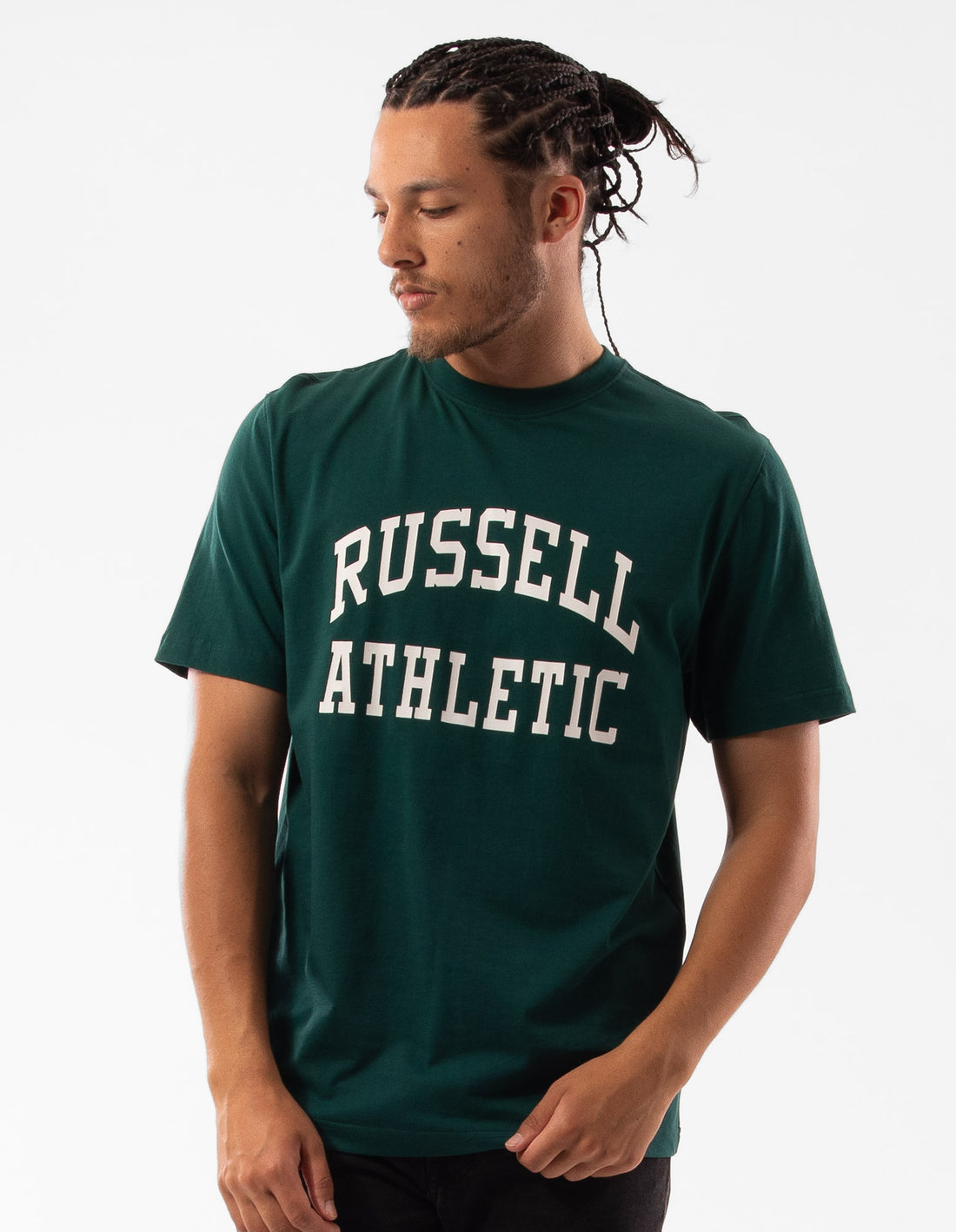 Tricouri Russell Athletic Originals Arch Logo Barbati Verzi | 90835-FBIU