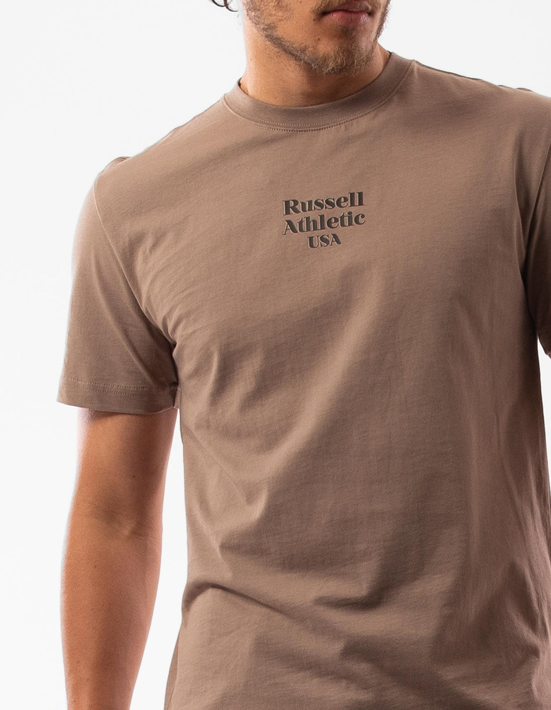 Tricouri Russell Athletic Small Serif Barbati Bej | 45283-WIUJ